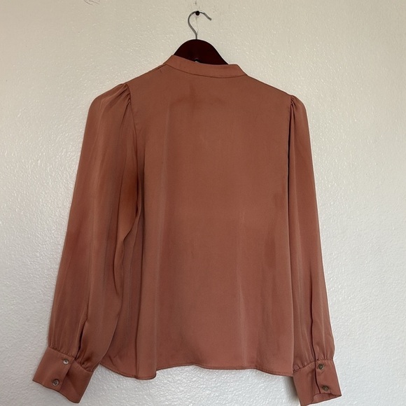 Zara Pink Blouse with Puff Sleeves and Tie Front - Picture 5 of 5